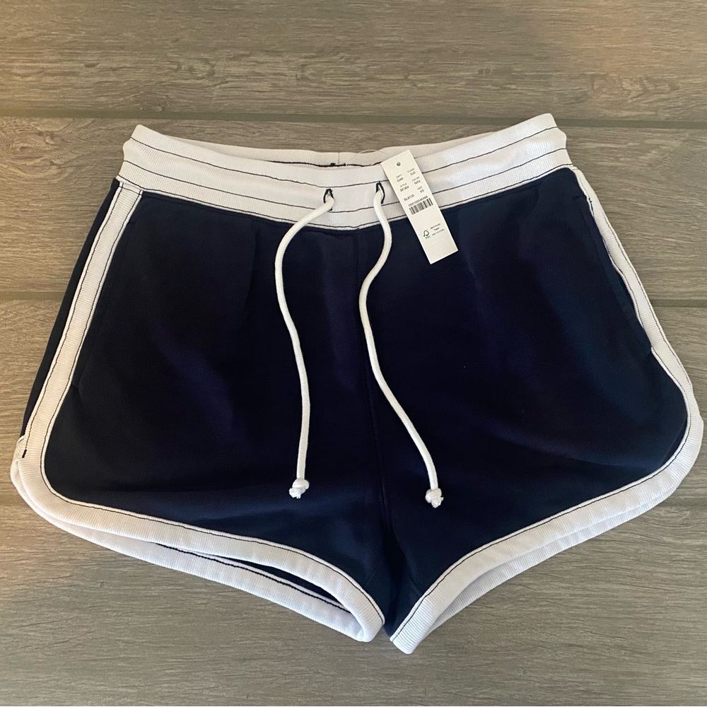 JCREW UNIVERSITY TERRY DRAWSTRING SHORTS, Size: XS, S, Color: NAVY.